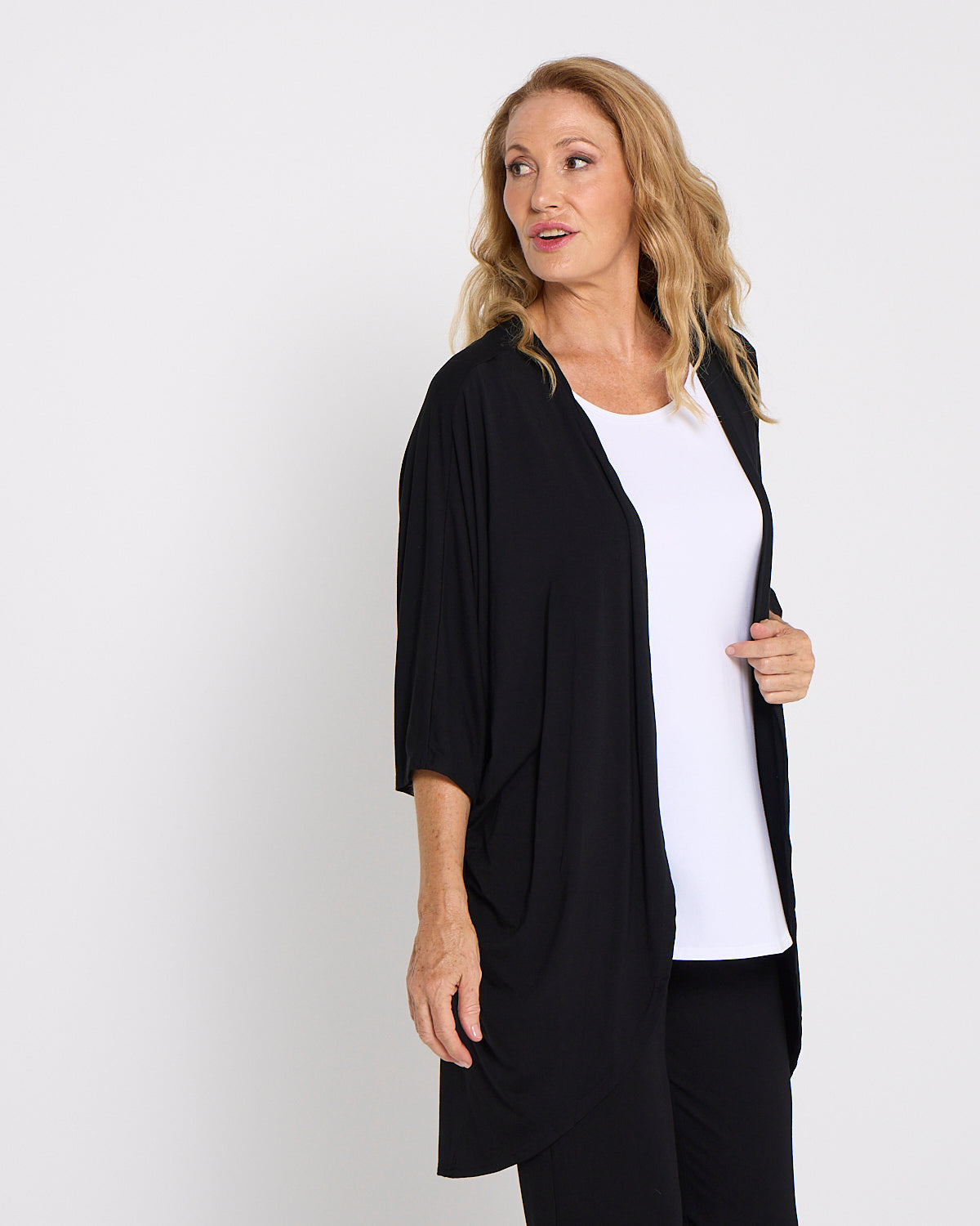 Bamboo Cocoon Cardigan - Black