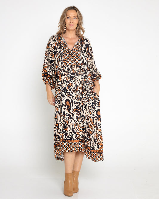 Liora Dress - Spiced Swirl