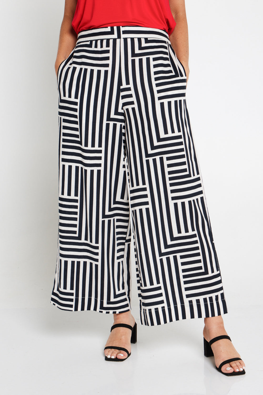 Navy striped sales palazzo pants