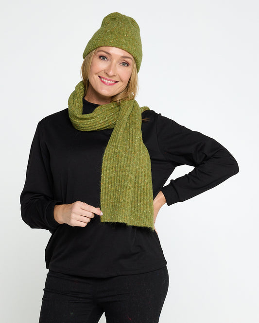 Thredbo Beanie & Scarf Set - Olive