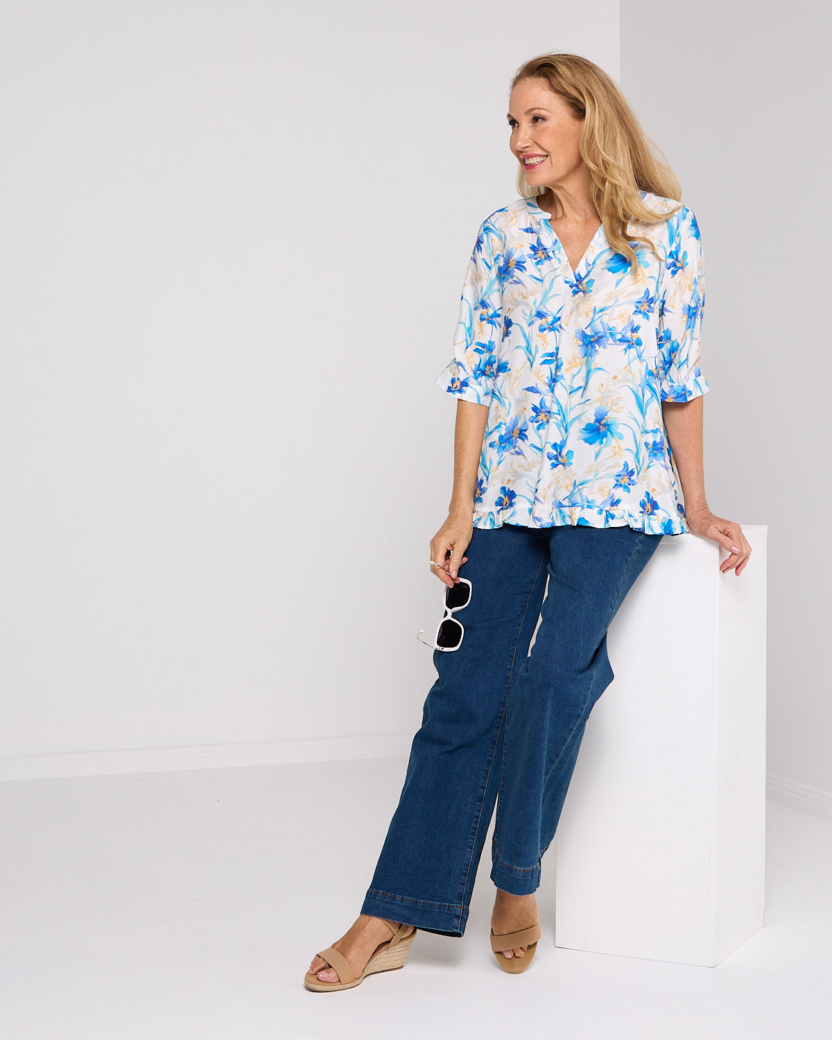 Charlotte Blouse - Blue Iris