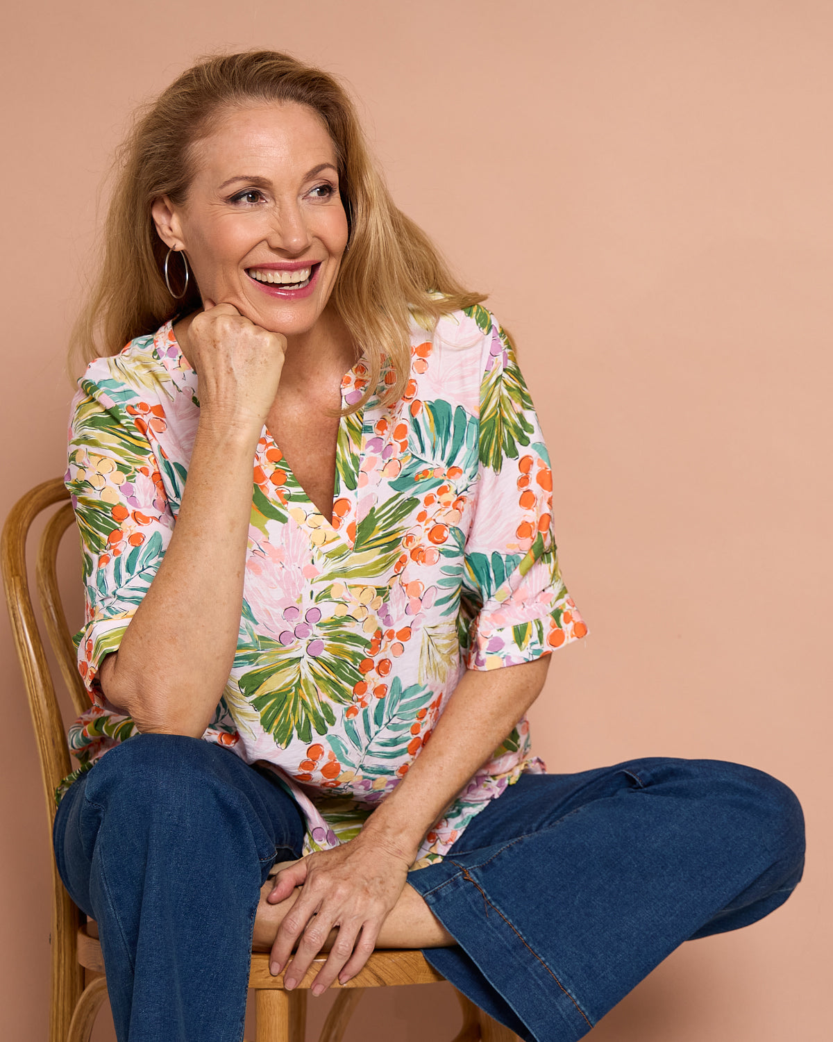 Charlotte Blouse - Queen Palm Tropical