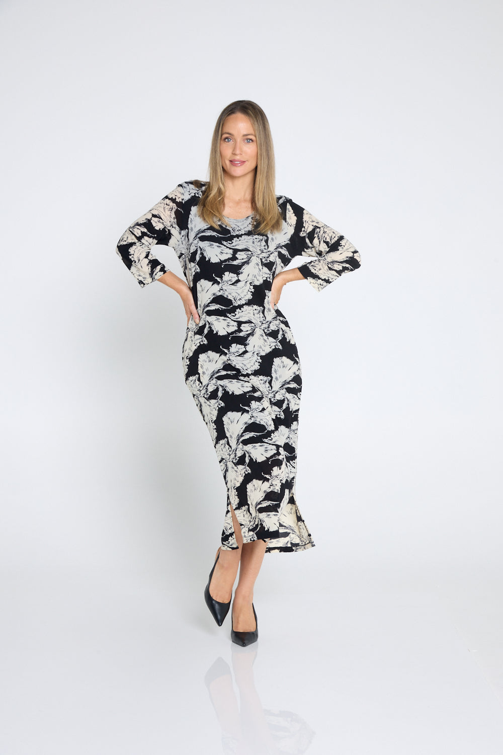 Sena Dress - Black Floral