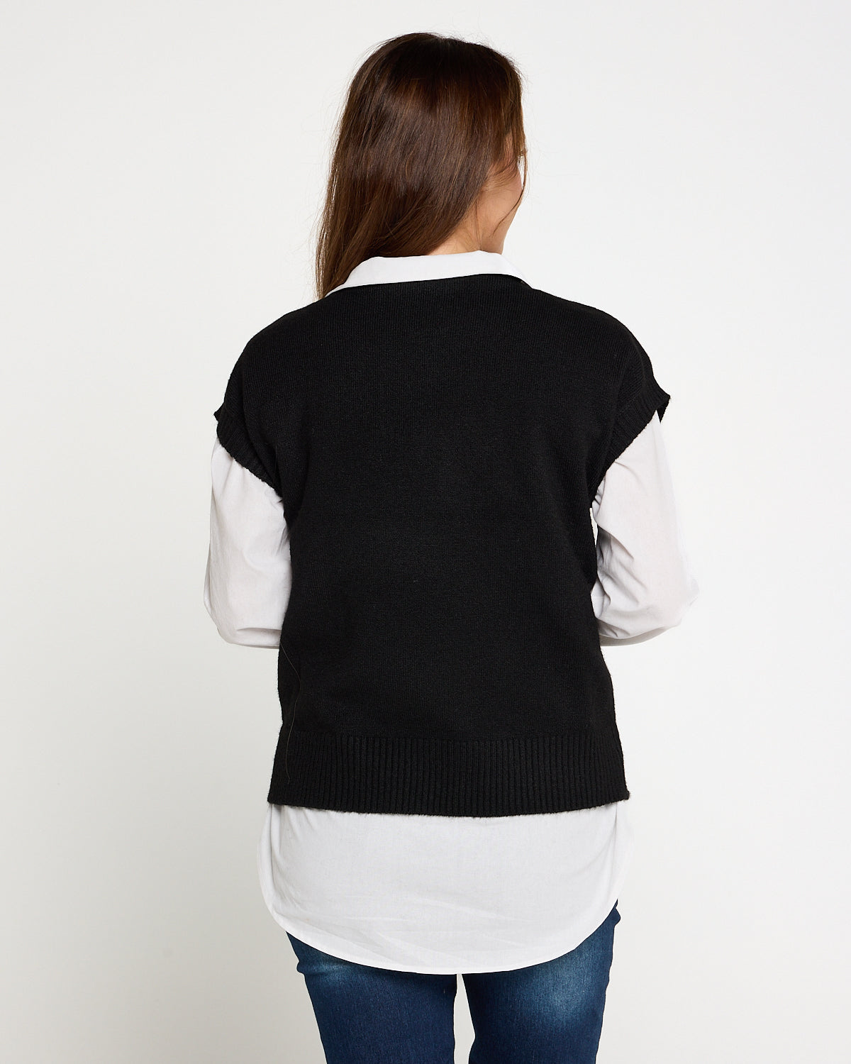 Recycled Knit Vest - Black