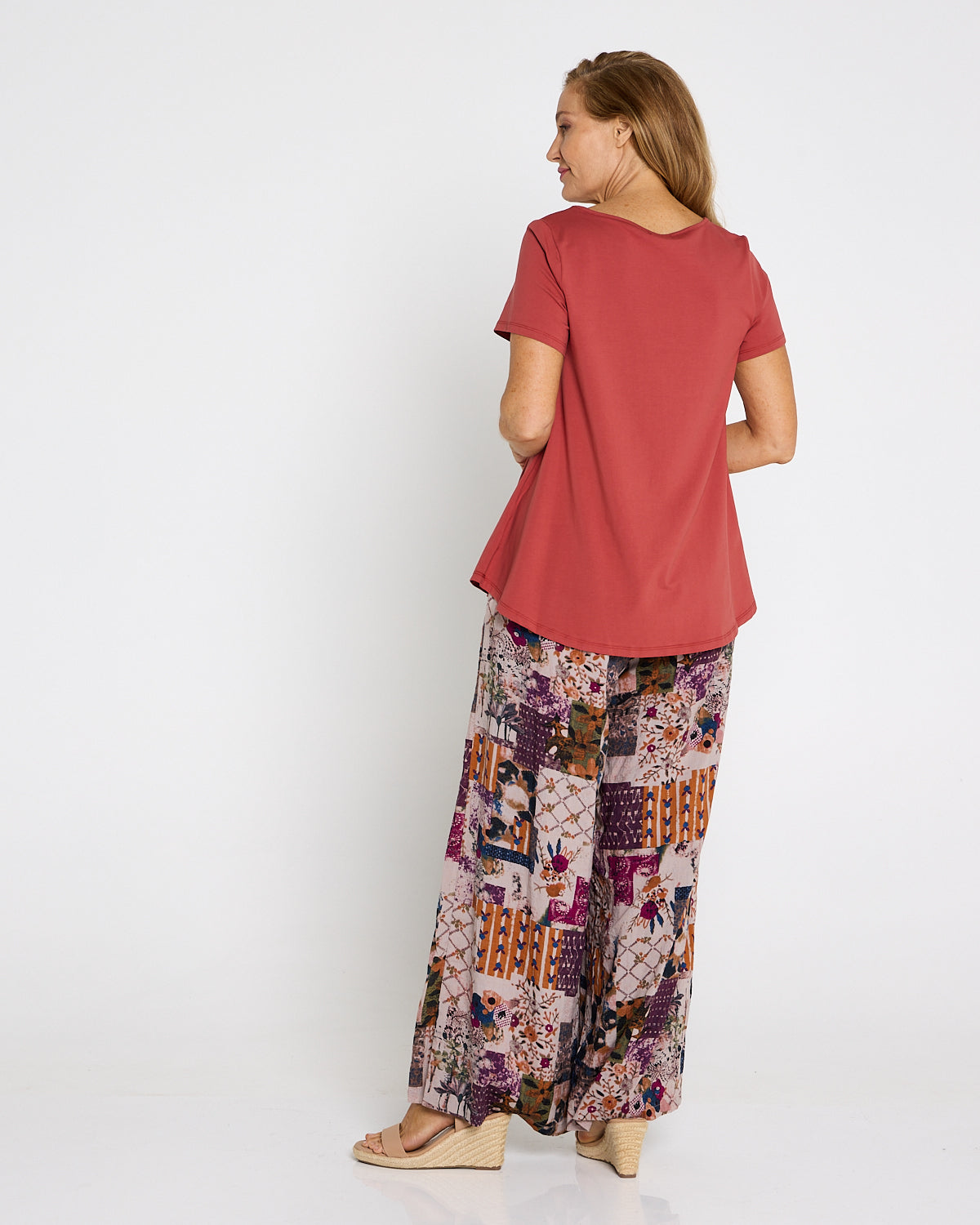 San Fran Palazzo Pants - Plum Tapestry