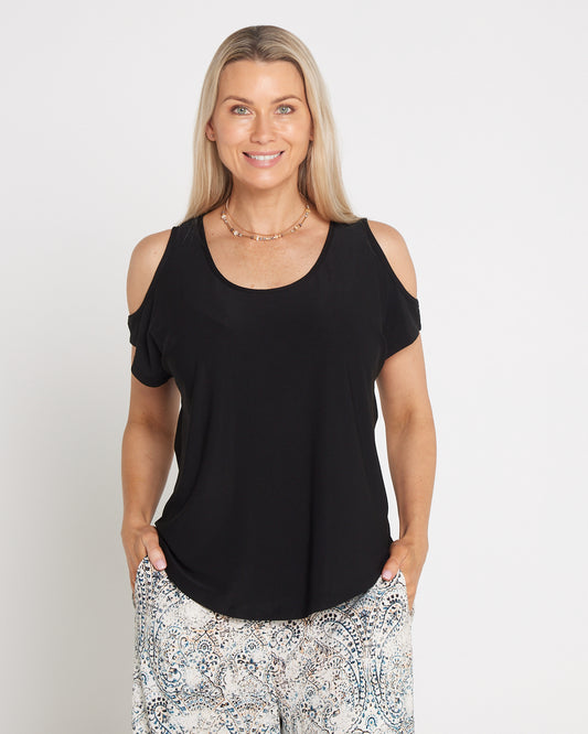 Cold Shoulder Top - Black