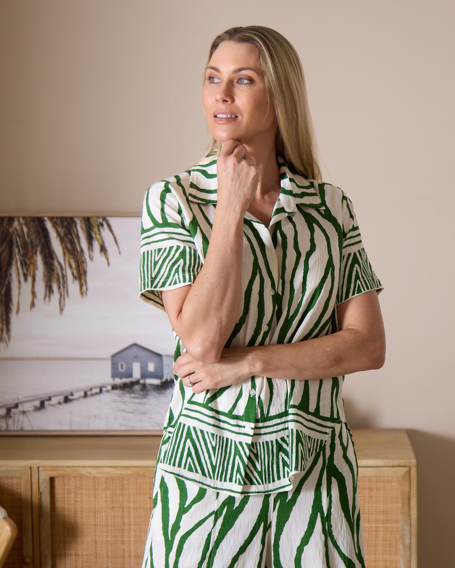 Zimbabwe Border Shirt - Green