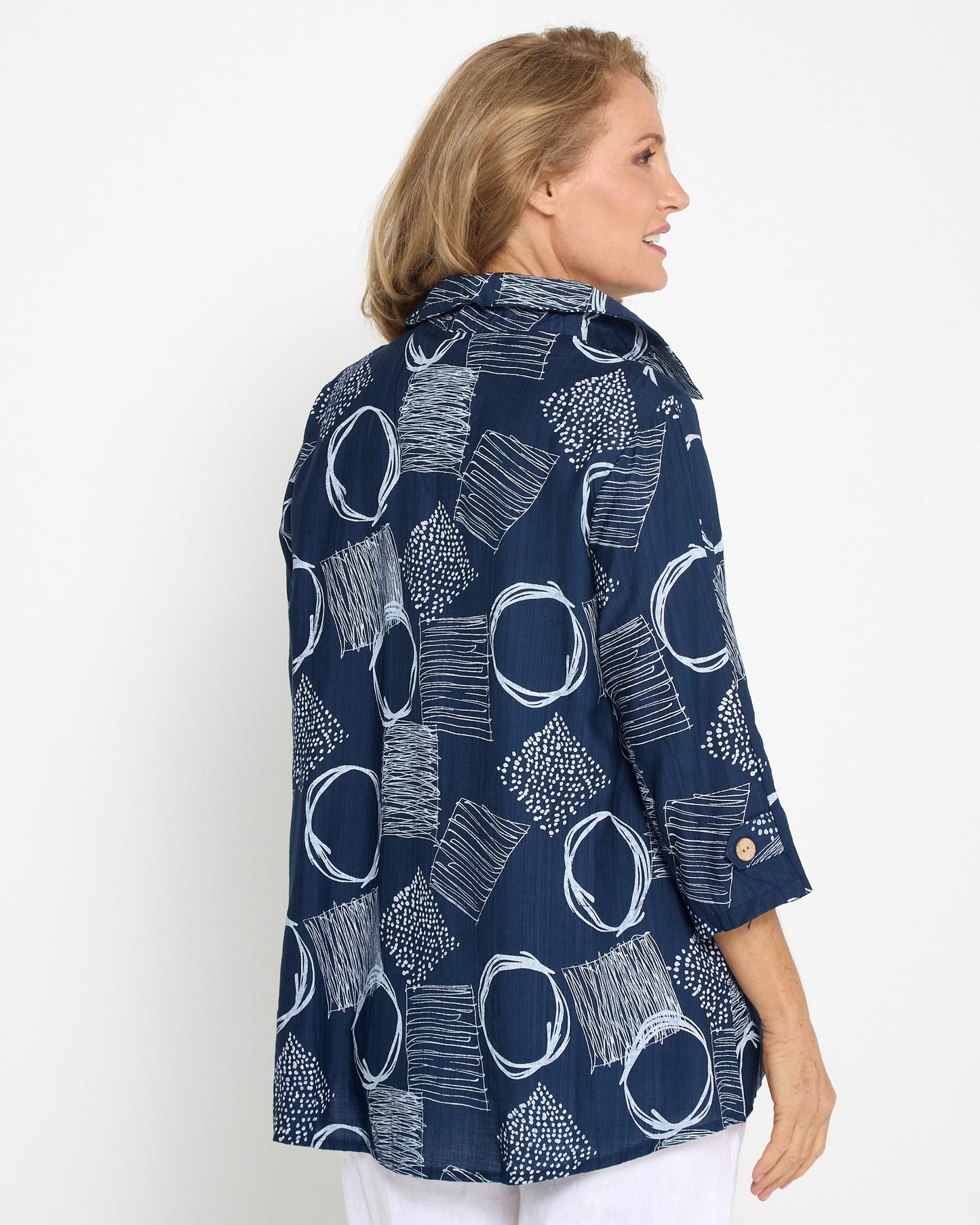 Maria Shirt - Navy Blue Sketch