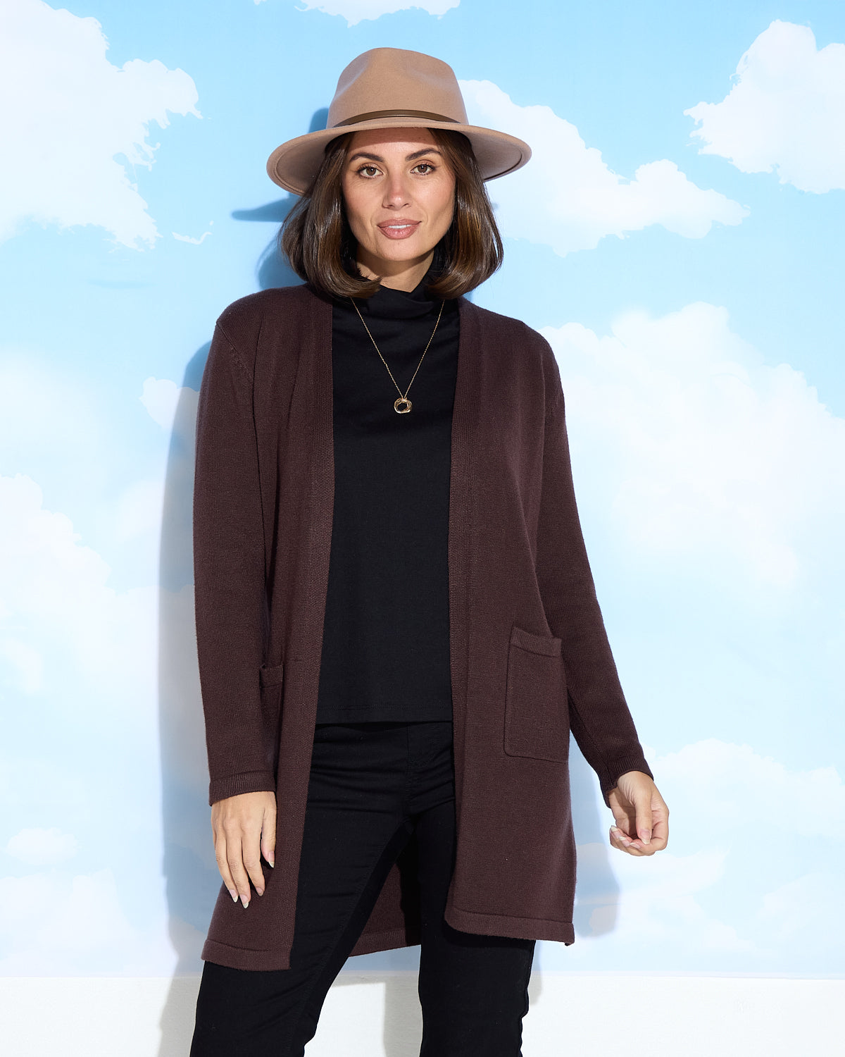 Salima Knit Cardigan - Choc