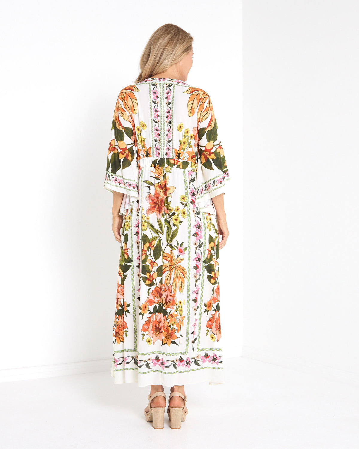 Katrina Flutter Sleeve Dress - Floral Boho