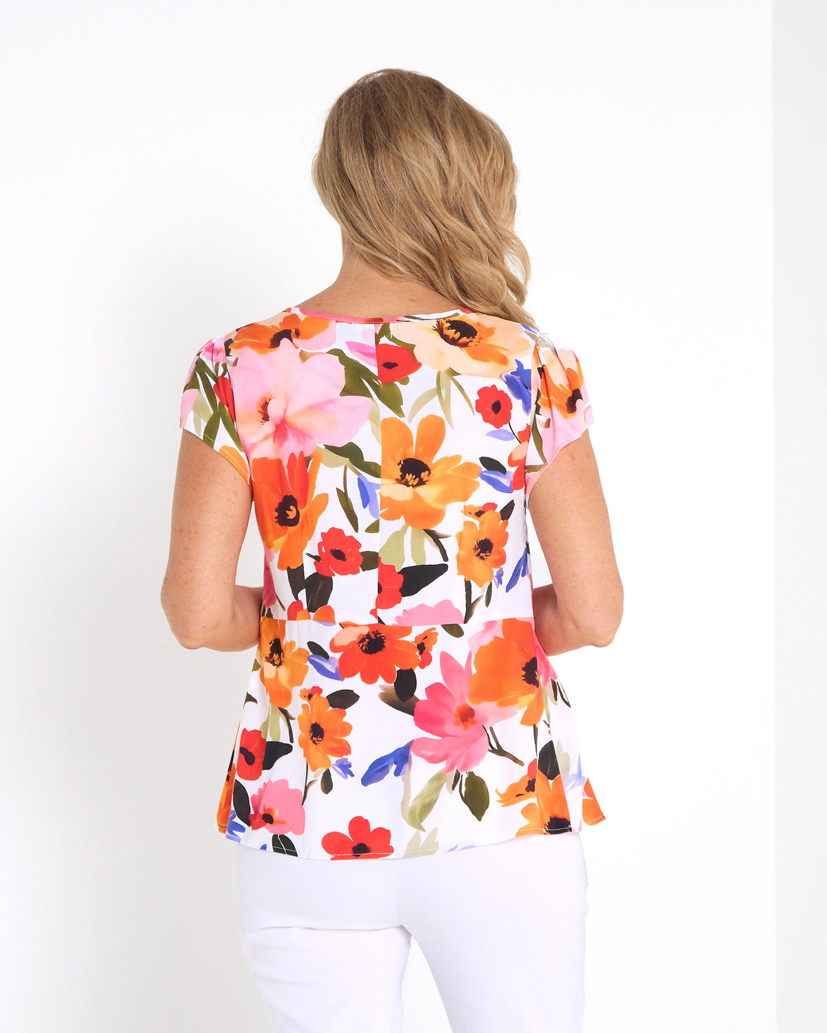 Zain Pintuck Top - Floral Garden