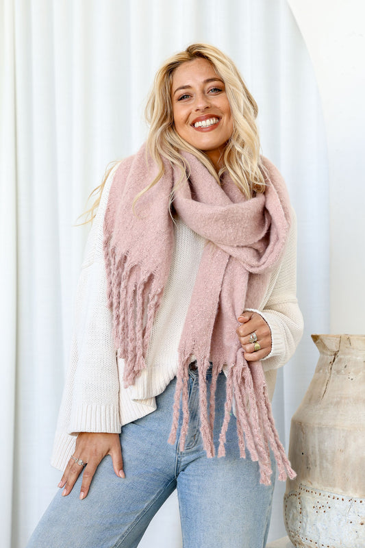 Misty Fluffy Scarf - Pastel Pink