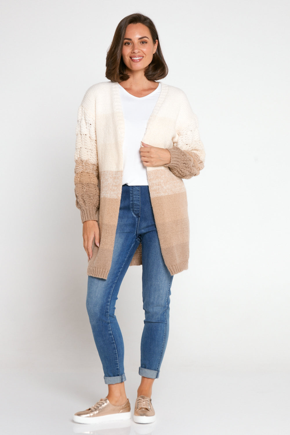 Benita Knit Cardi - Latte Ombre 