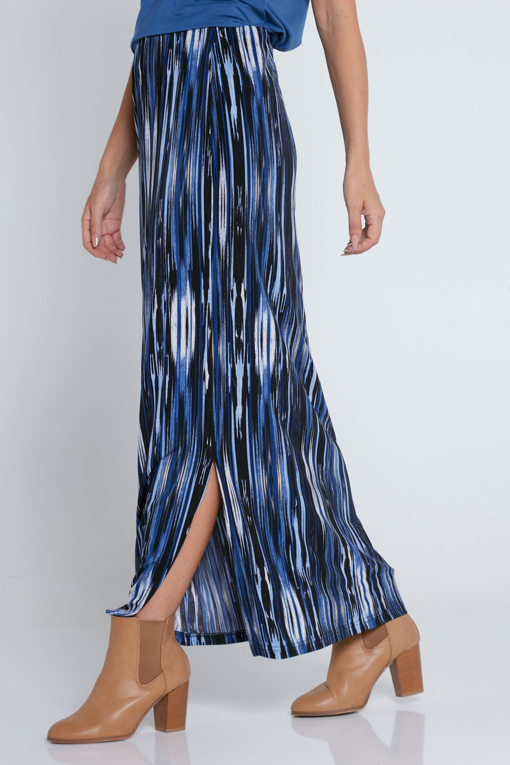 Adelaide Skirt - Blue/Stripe Print