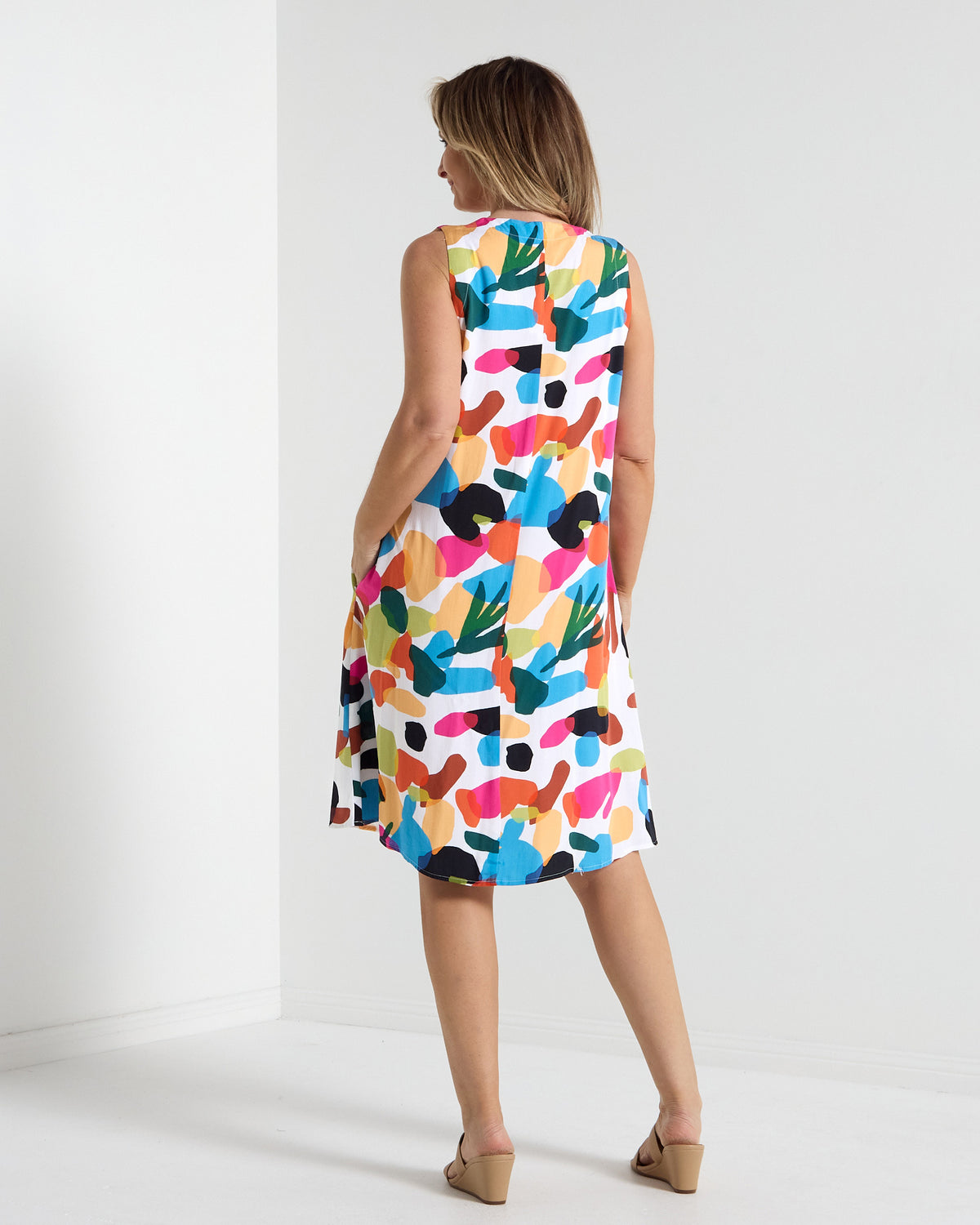 Malaya Dress - Brushstroke Multi
