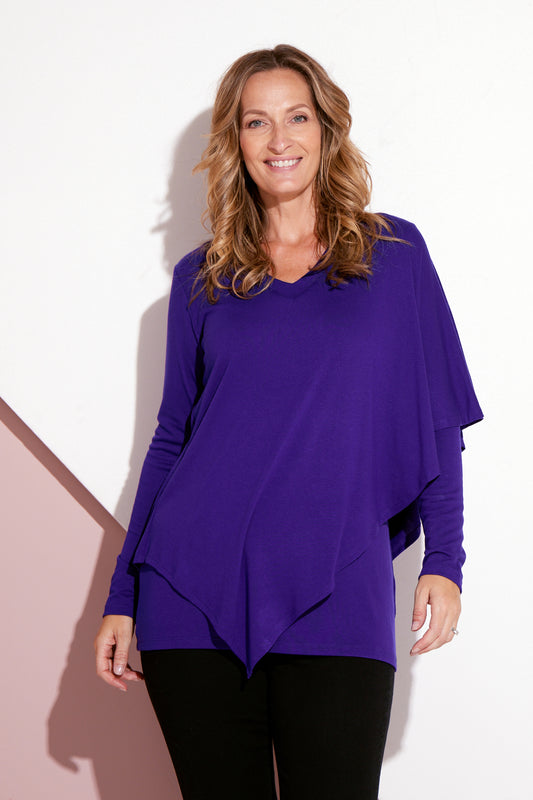 Tahiya Cape Top - Purple