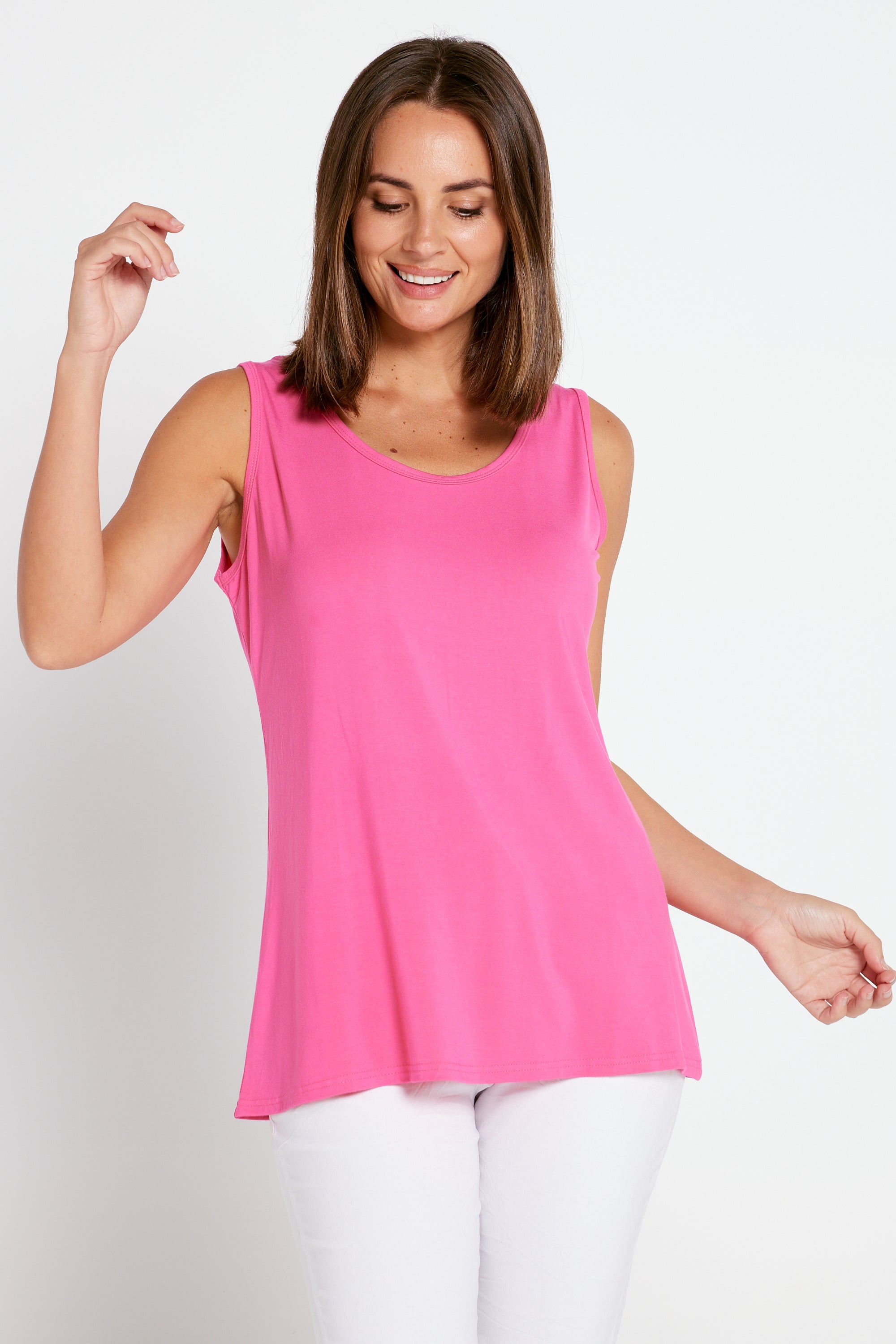 Bamboo Tank Top - Hot Pink, Whispers Lilia