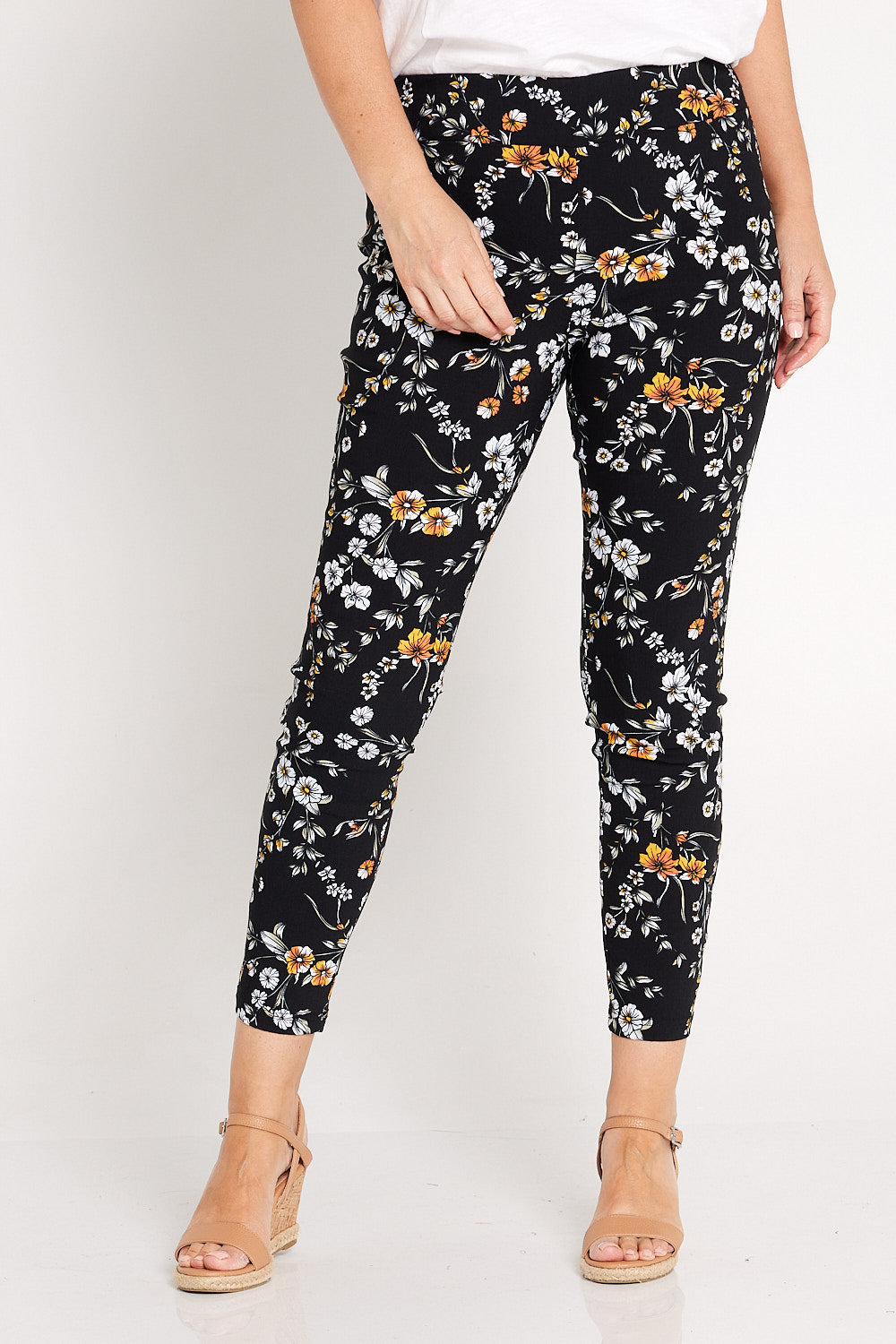 Calloway Pants - Black Floral  Australian Made Fashion for Women