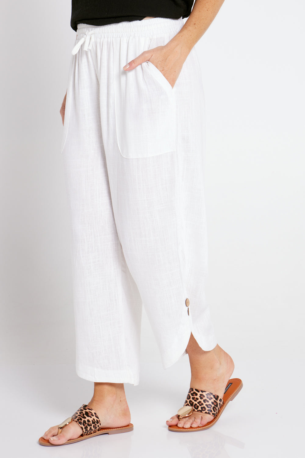 Cartia Linen Pants - Ivory