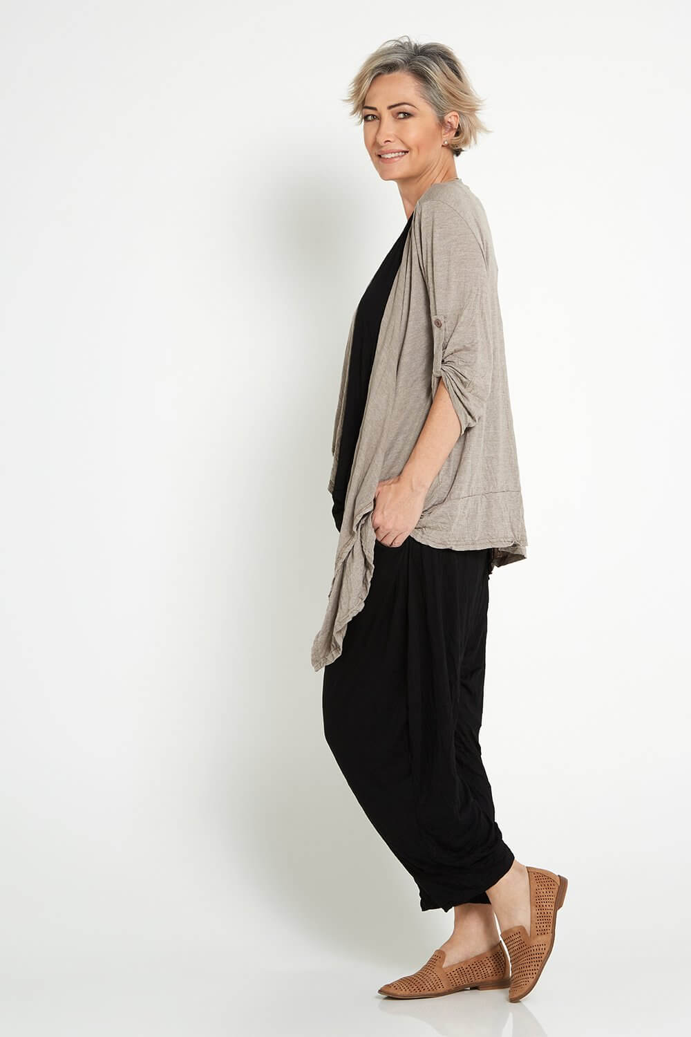 Teegan Crush Cardigan - Oatmeal