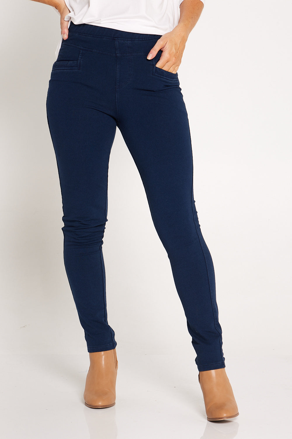Dixon Pull On Jeggings Denim Mature Women s Casual Pants TULIO Fashion
