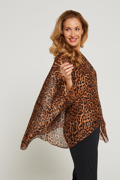 Luciana Silk Top - Leopard