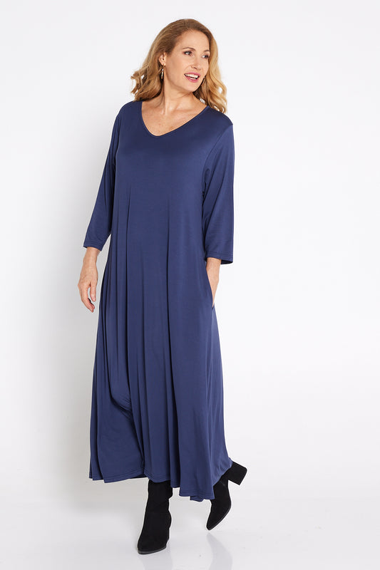 Raja Bamboo Dress - Navy