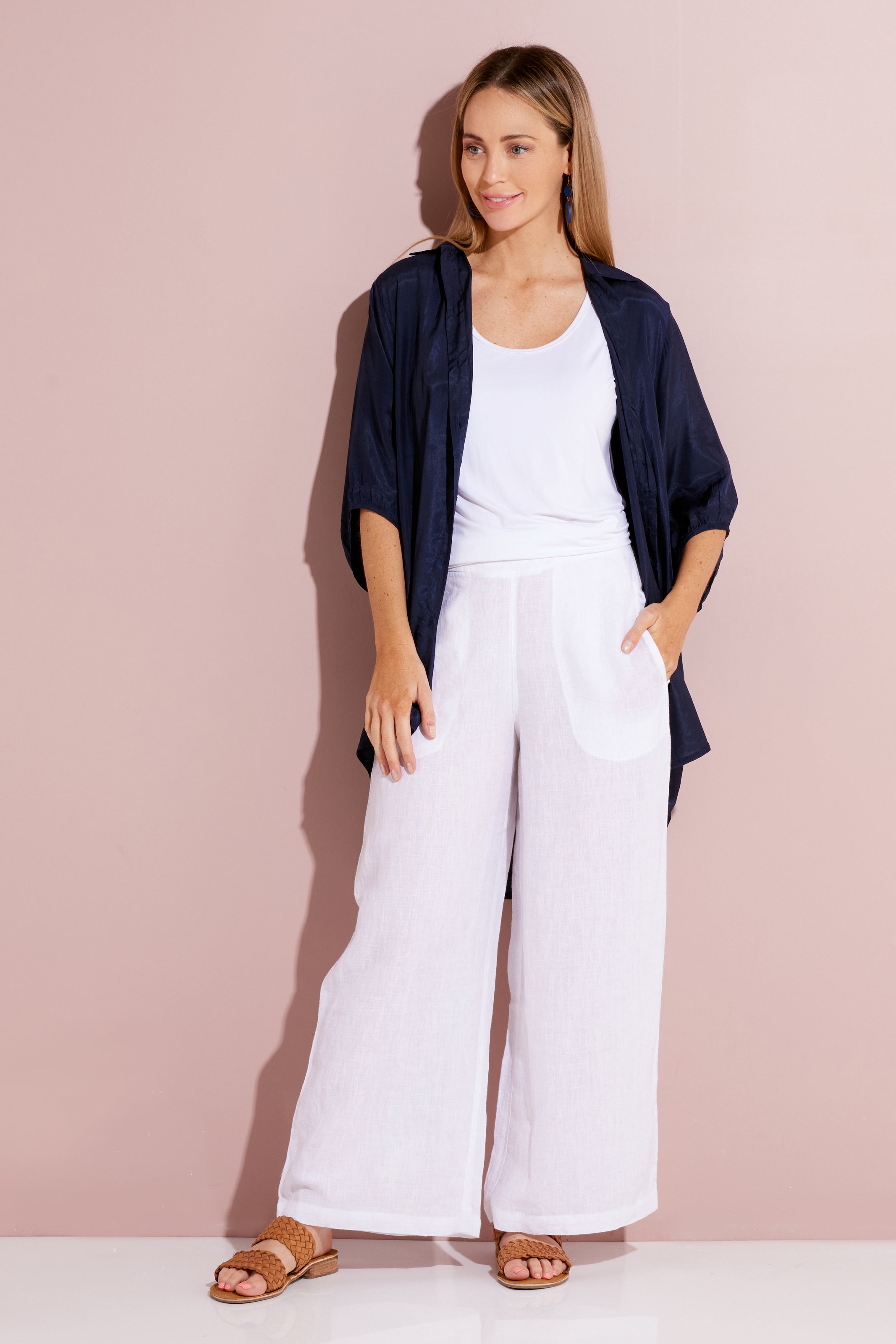 Pula Luxe Linen Pants - White  Women's Wide Leg Pants – TULIO Fashion