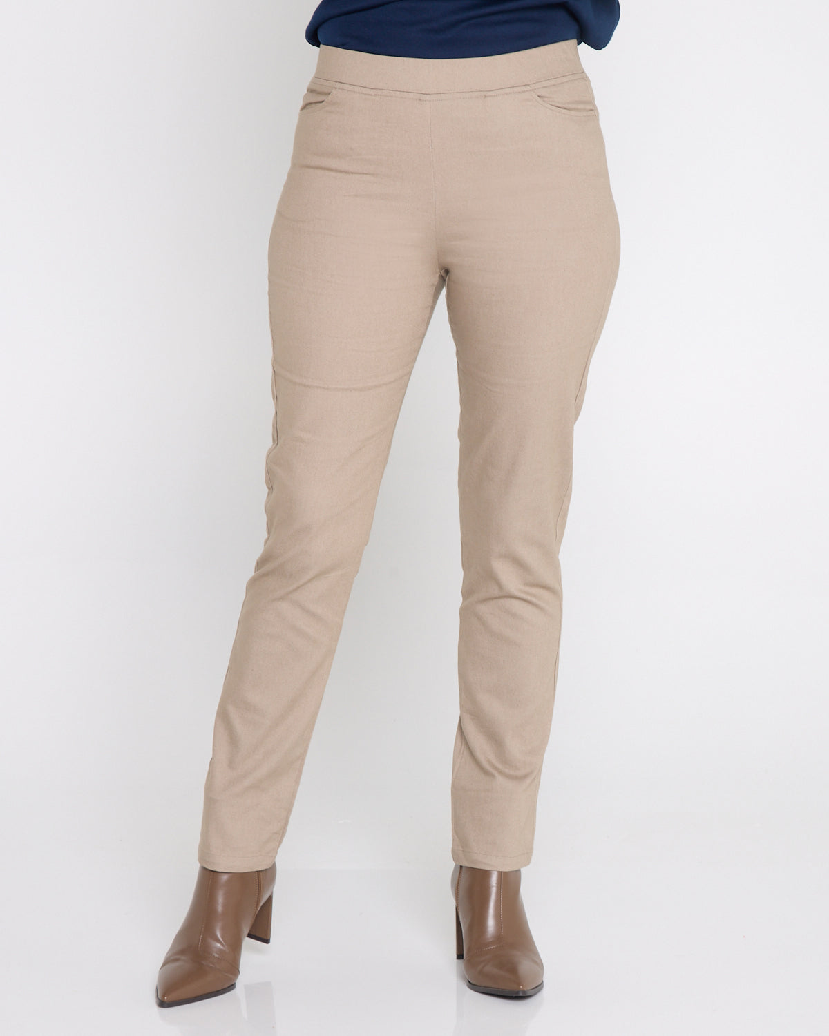 Kayla Winter Pull-On Pants - Beige