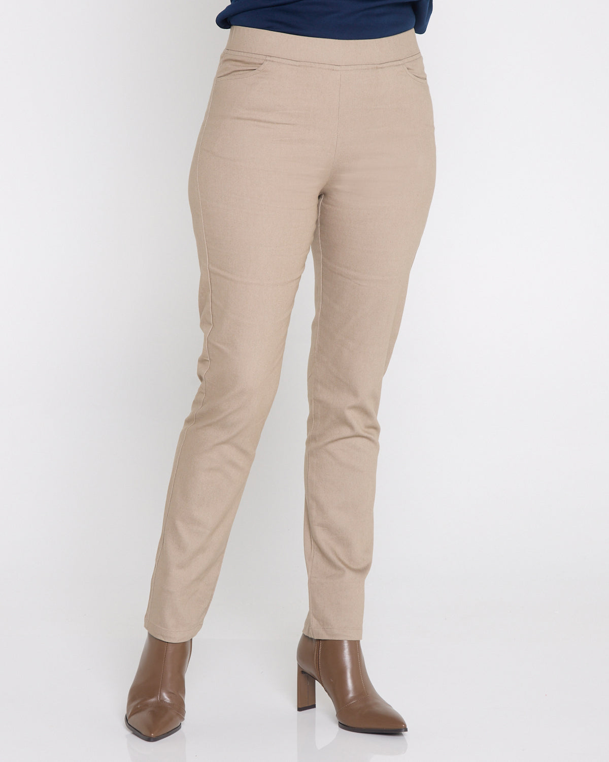 Kayla Winter Pull-On Pants - Beige