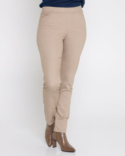 Kayla Winter Pull-On Pants - Beige
