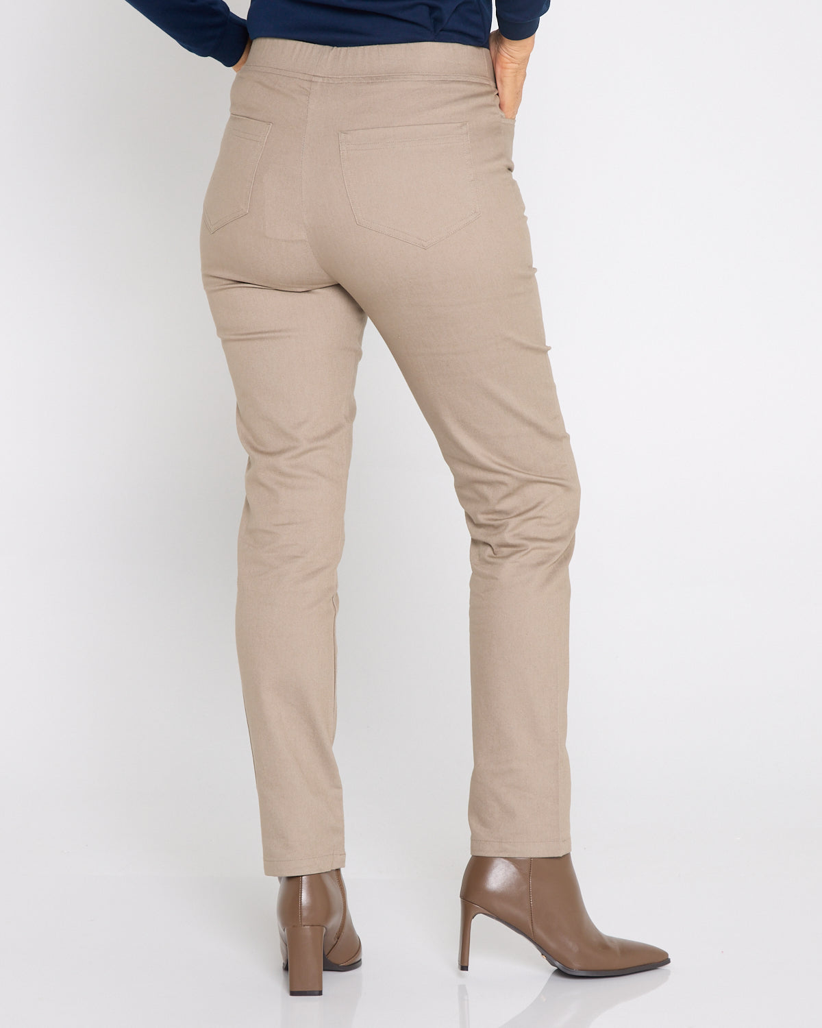 Kayla Winter Pull-On Pants - Beige