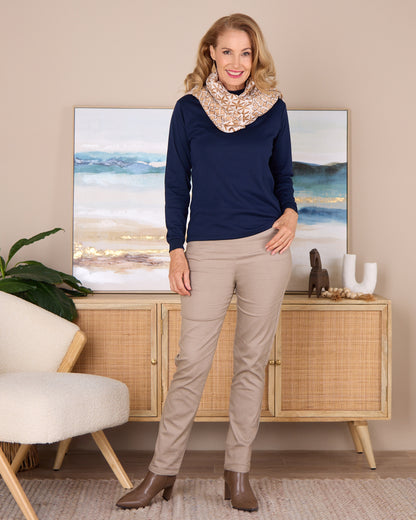 Evannah Wrap/Scarf - Brown/Cream