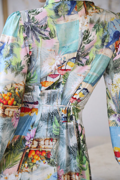 Bora Bora Maxi Shirt Dress - Tropical Paradise