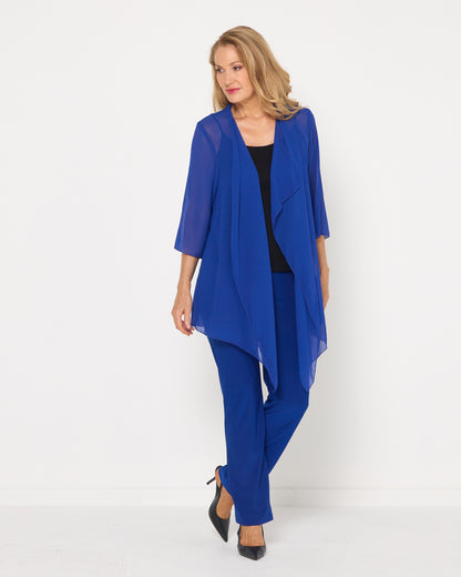 Bianca Chiffon Waterfall Jacket  - Royal