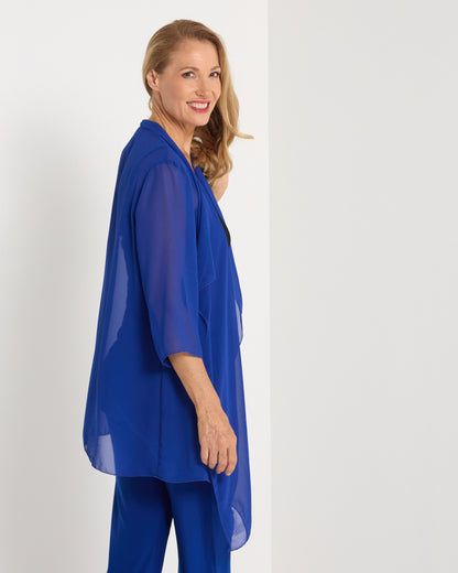 Bianca Chiffon Waterfall Jacket  - Royal