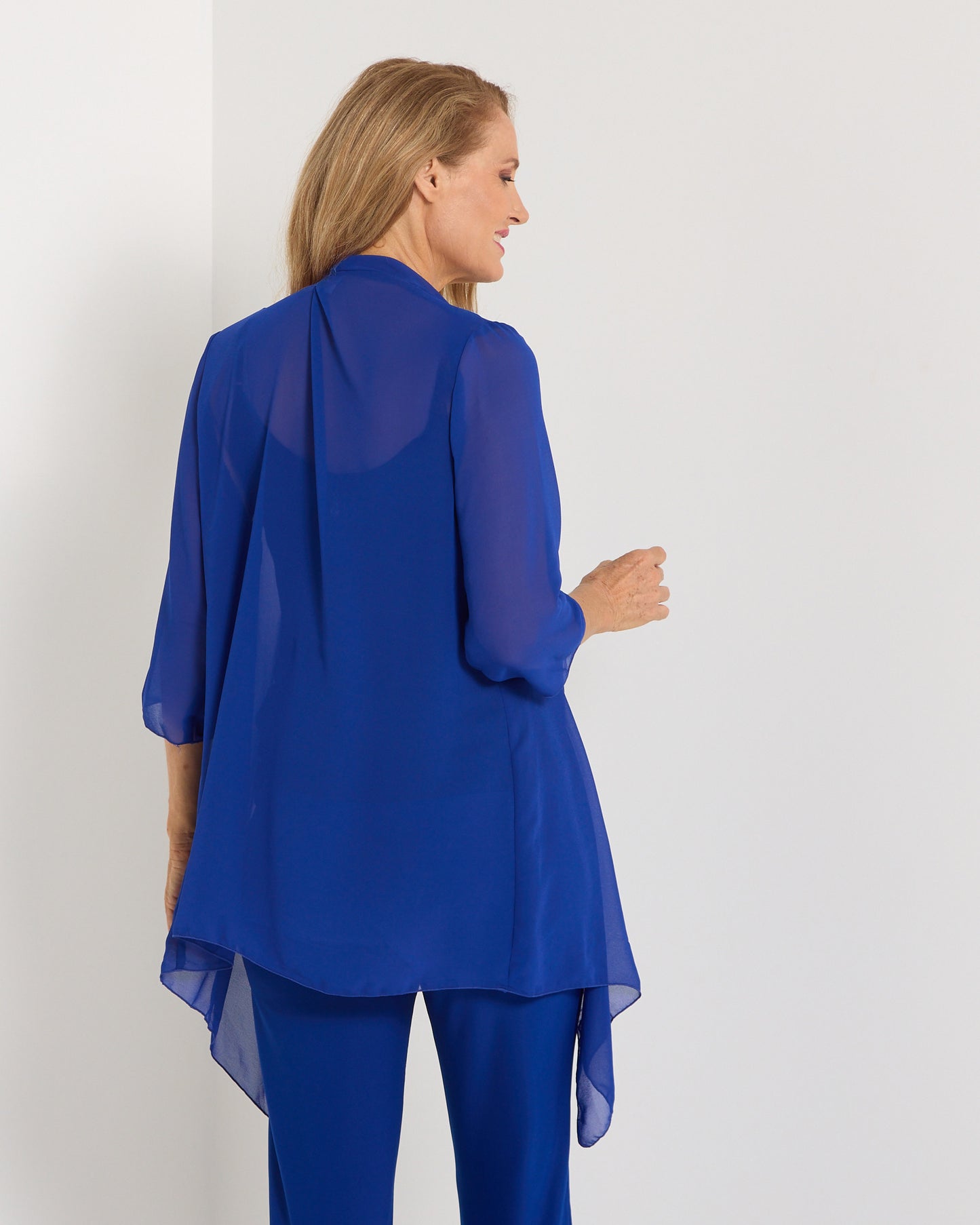 Bianca Chiffon Waterfall Jacket  - Royal