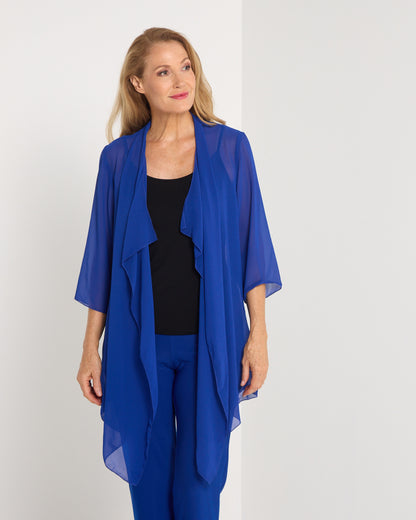 Bianca Chiffon Waterfall Jacket  - Royal