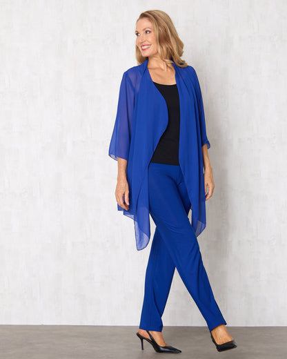 Bianca Chiffon Waterfall Jacket  - Royal