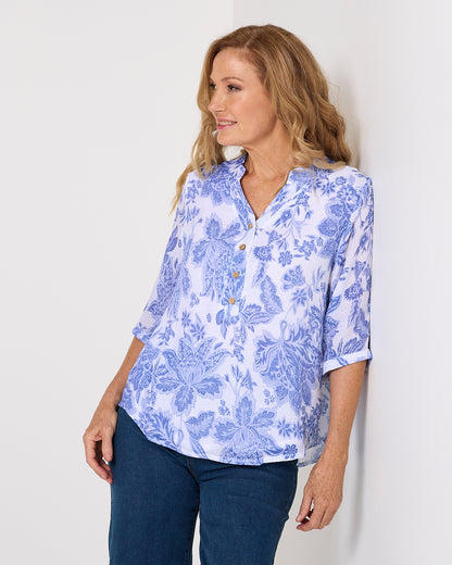 Marissa Blouse - Jacobean Sky