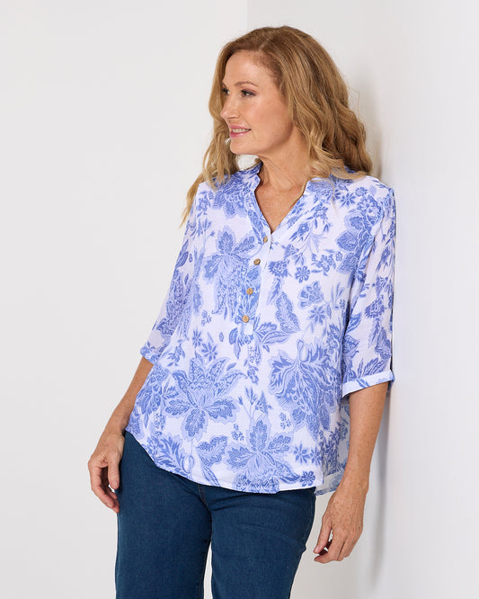 Marissa Blouse - Jacobean Sky
