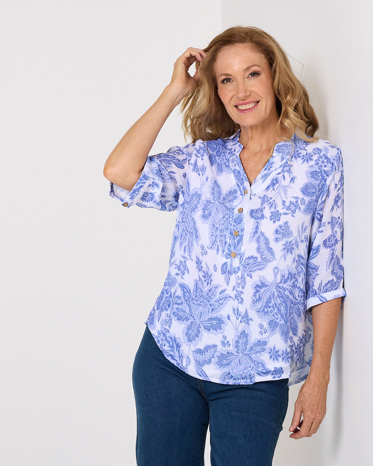 Marissa Blouse - Jacobean Sky