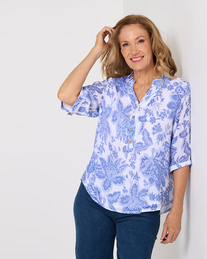 Marissa Blouse - Jacobean Sky
