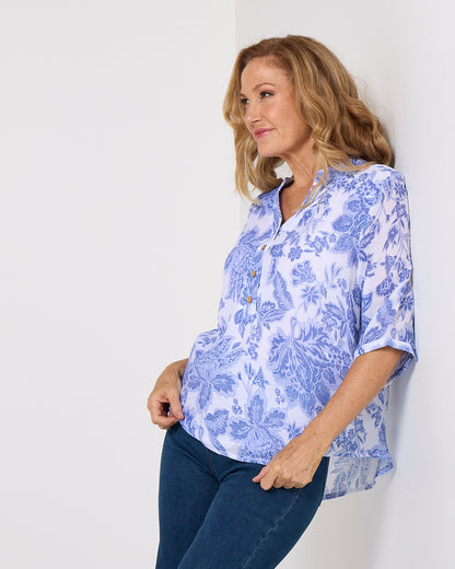 Marissa Blouse - Jacobean Sky