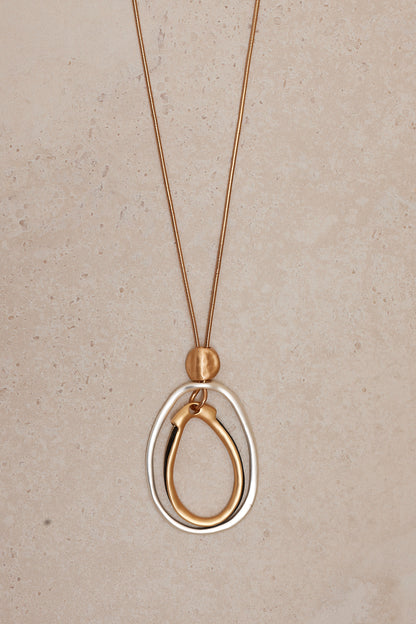Dual Harmony Pendant Necklace - Gold/Silver