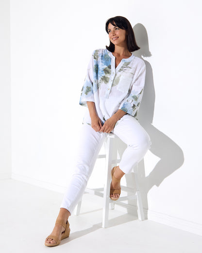 Sinclair Top - Sea Mist Floral