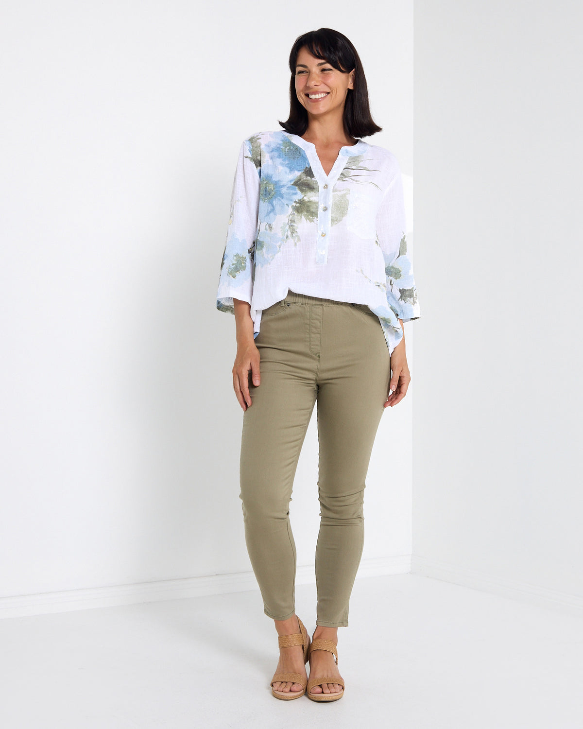 Sinclair Top - Sea Mist Floral