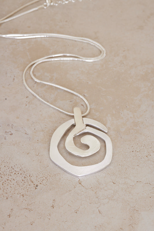 Swirl Pendant - Silver