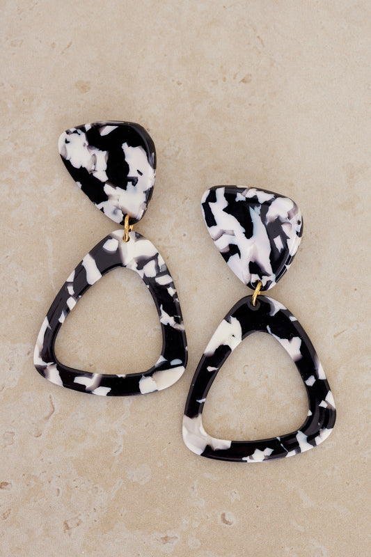 Boronia Earrings - Black/White