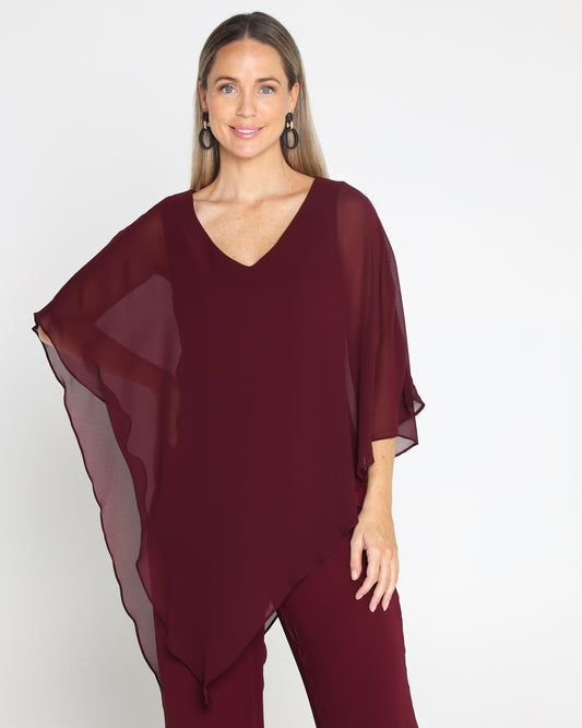 Aubriella Top - Burgundy